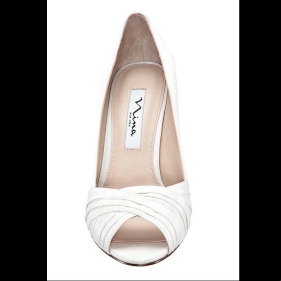 NWT, Ivory Satin Heels - Picture 2 of 7